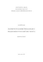 Elementi  Waldorf pedagogije u praksi redovitog dječjeg vrtića