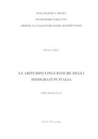 LE ABITUDINI LINGUISTICHE DEGLI IMMIGRANTI IN ITALIA