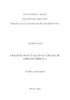 FRASEOLOGIA ITALIANA E CROATA DI ORIGINE BIBLICA