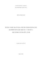 POTICANJE RAZVOJA SOCIO-EMOCIONALNE KOMPETENCIJE
 DJECE U VRTIĆU: AKCIJSKO ISTRAŽIVANJE