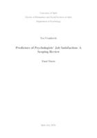 PREDICTORS OF JOB SATISFACTION OF PSYCHOLOGISTS: A SCOPING REVIEW