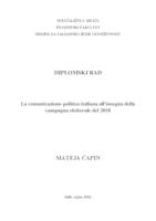 prikaz prve stranice dokumenta LA COMUNICAZIONE POLITICA  ITALIANA ALL´ INSEGNA DELLA CAMPAGNA ELETTORALE DEL 2018