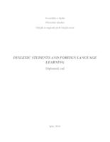 prikaz prve stranice dokumenta DYSLEXIC STUDENTS AND FOREIGN LANGUAGE LEARNING