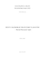 prikaz prve stranice dokumenta SPLIT U RAZDOBLJU FRANCUSKE VLADAVINE MARŠAL MARMONT I SPLIT