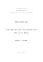 prikaz prve stranice dokumenta SULLO STUDIO DEL CAMPO LESSICALE DELL' AMORE NELLE CANZONI ITALIANE