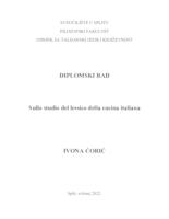prikaz prve stranice dokumenta SULLO STUDIO DEL LESSICO DELLA CUCINA ITALIANA