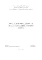 prikaz prve stranice dokumenta ANGLICISMI NELLA LINGUA  ITALIANA NEGLI ULTIMI DUE  SECOLI