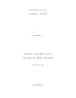prikaz prve stranice dokumenta UNIVERSITY STUDENTS´ USE OF SEX-RELATED TABOO LANGUAGE