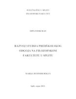 prikaz prve stranice dokumenta Razvoj studija predškolskog odgoja na Filozofskom fakultetu u Splitu