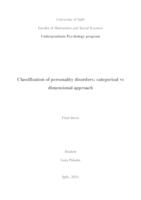 prikaz prve stranice dokumenta Classification of personality disorders: categorical vs dimensional approach