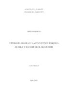 prikaz prve stranice dokumenta UPORABA IGARA U NASTAVI ENGLESKOGA JEZIKA U RANOJ ŠKOLSKOJ DOBI